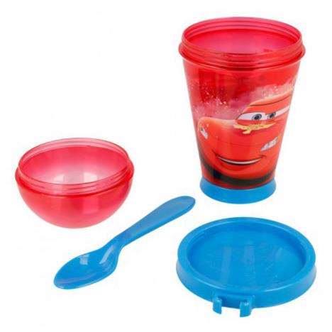 Disney Cars 355ml Snack Tumbler With Spoon Extra Image 1